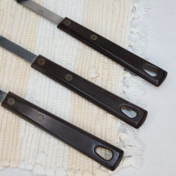 VTG STANHOME STAINLESS 3 PIECE BBQ TOOLS SET FORK SERVING SPOON SLOTTED SPATULA - Picture 4 of 14